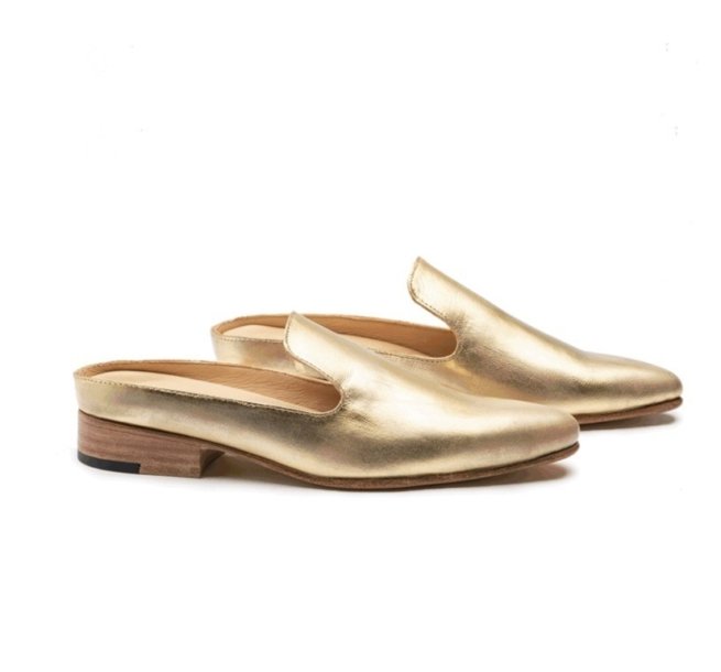 Grace Gold Distressed Mules