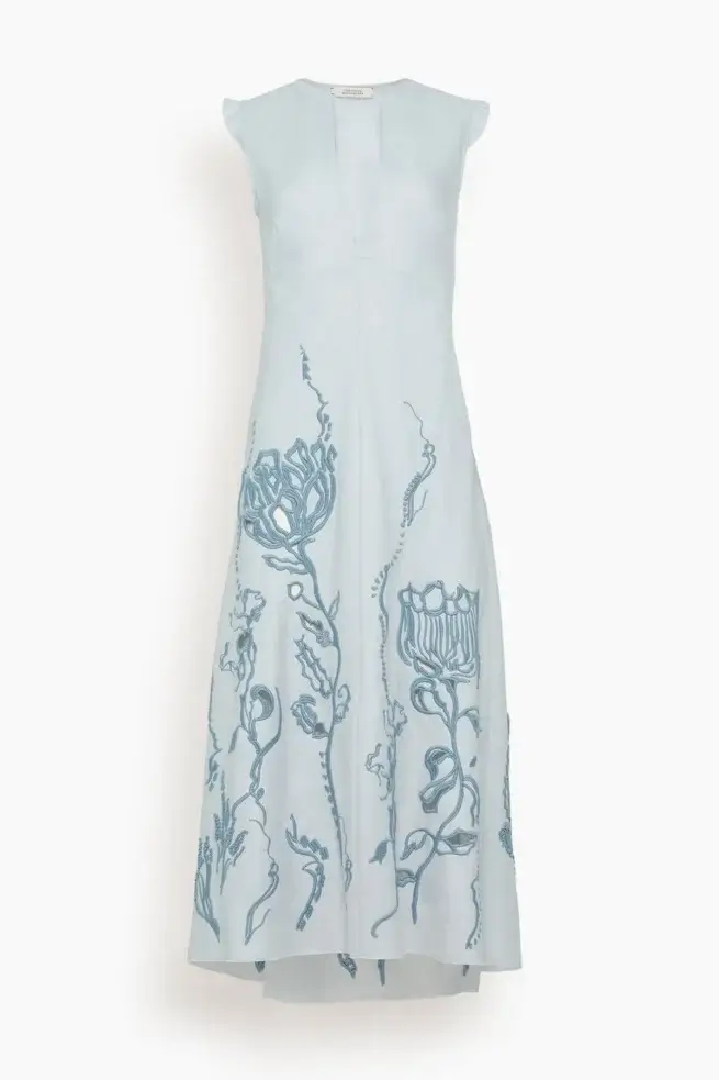 Embroidered Beauty Dress in Whispering Blue - Image 2